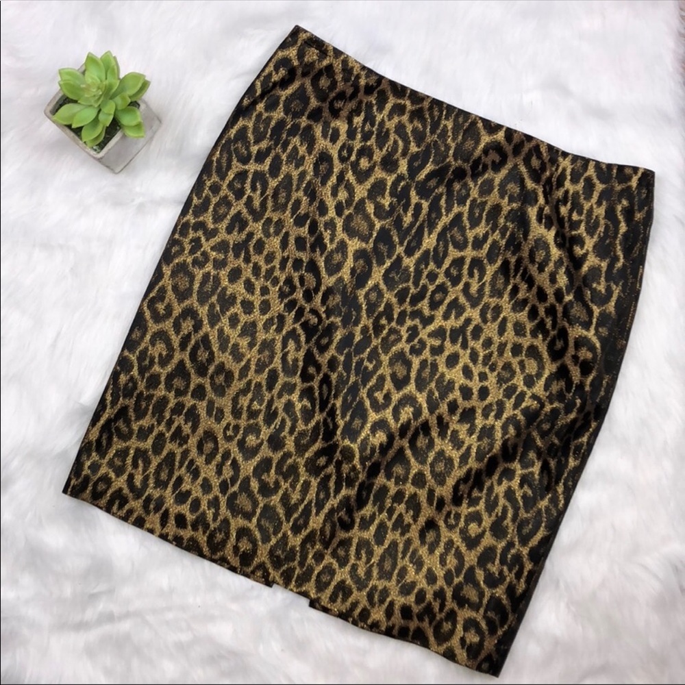 Inc Metallic Cheetah skirt